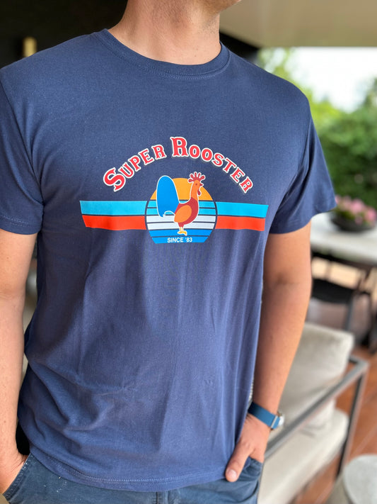Super Rooster Retro Navy T-Shirt